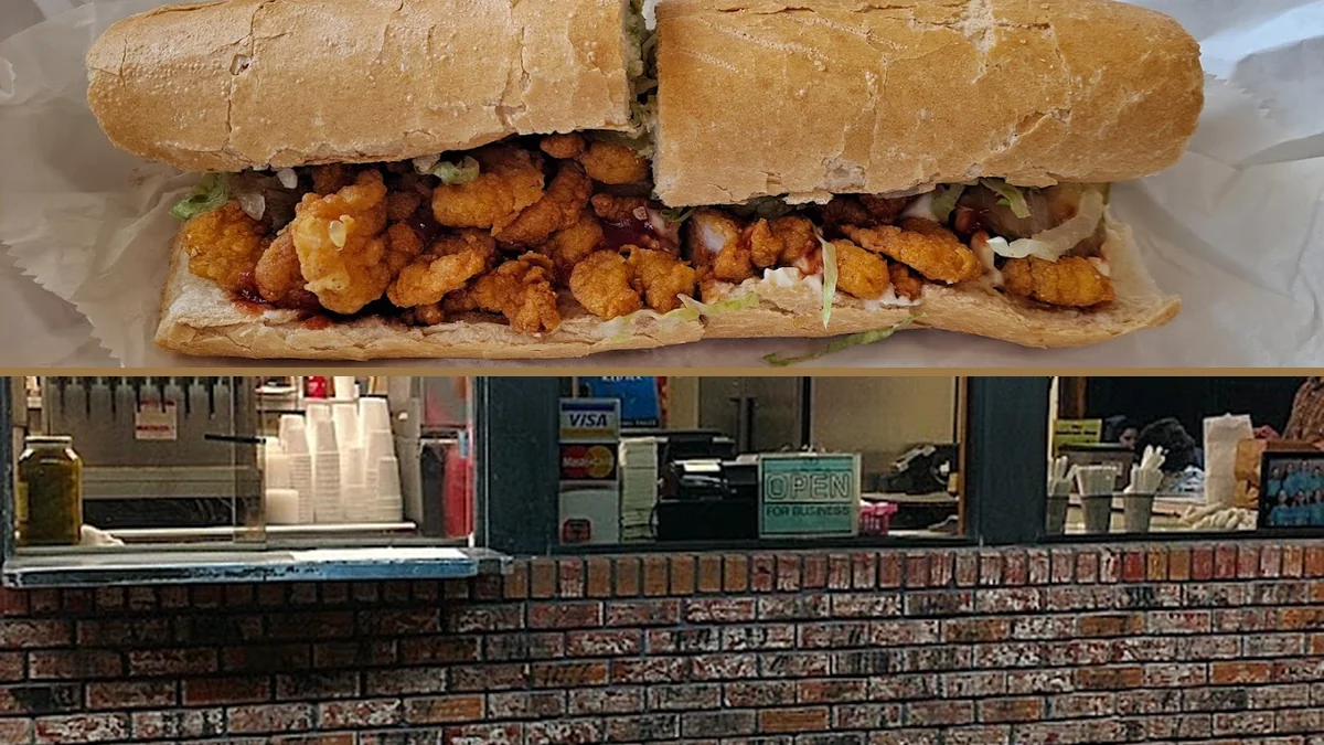 Counter service inside a casual sandwich shop.