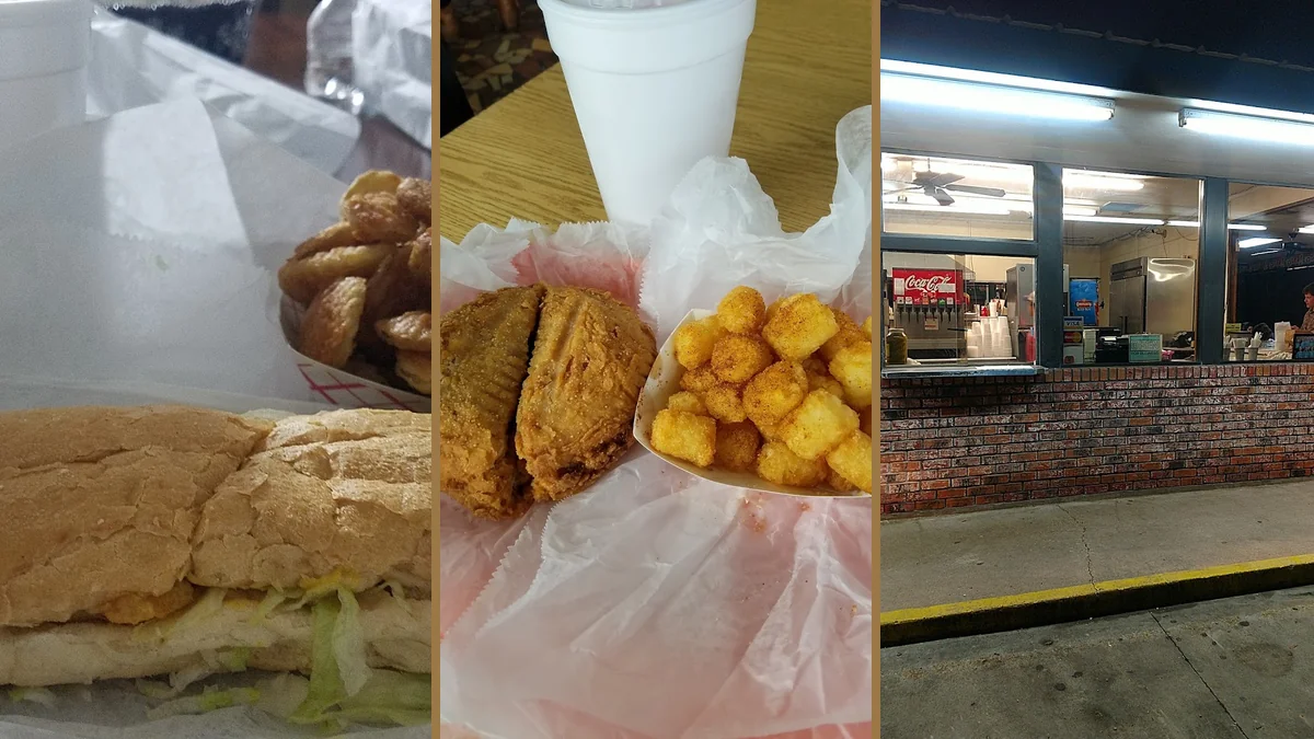 Takeout counter with a quick lunch setup.