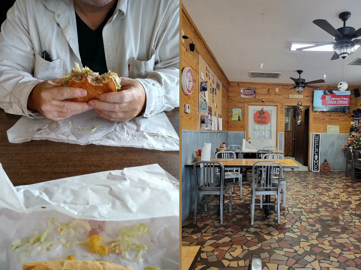 Counter service inside a casual sandwich shop.