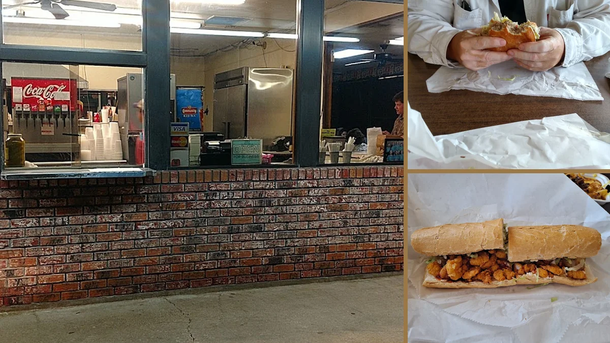 Takeout counter with a quick lunch setup.